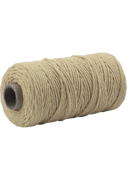 Hafif Kahki Stili 3mm Pamuk Kordon Renkli Halat Kordon Bej Bükülmüş Makrome Kordon Dize Dıy Craft Ev Tekstili Düğün Dekoratif Tedarik 110 Yards (Yurt Dışından)