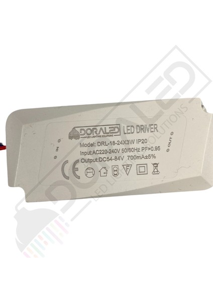 18-24X3W 700MA 54-84V Power LED Driver IP20 Power LED Sürücü