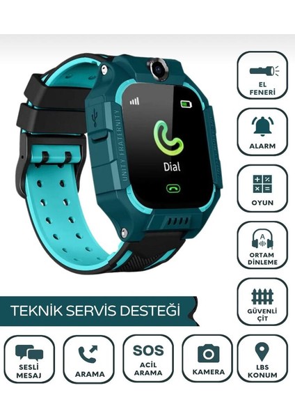 Ekmekteknem Q19/2022 Sım Kartlı Kameralı Lbs Takipli Akıllı Çocuk Saati-Siyah fiyatları