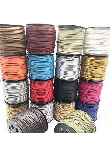 No.4 Tarzı 5 Yards 3mm Düz Faux Süet Örgülü Kordon Kemer Deri Kore Kadife Deri El Yapımı Boncuk Bilezik Takı Yapımı (Yurt Dışından)