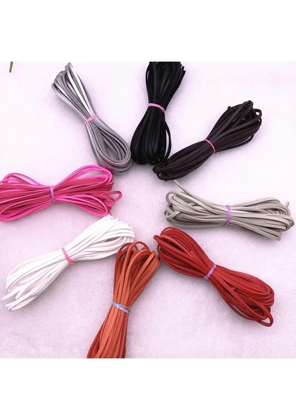 No.4 Tarzı 5 Yards 3mm Düz Faux Süet Örgülü Kordon Kemer Deri Kore Kadife Deri El Yapımı Boncuk Bilezik Takı Yapımı (Yurt Dışından)