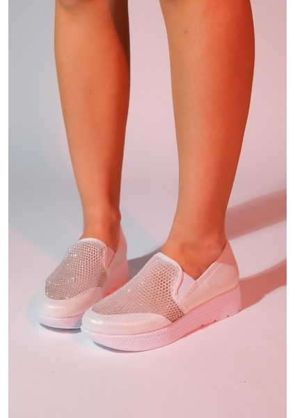 Purcan Sedef Simli Fileli Kalın Tabanlı Kadın Günlük Ayakkabı fırsatları