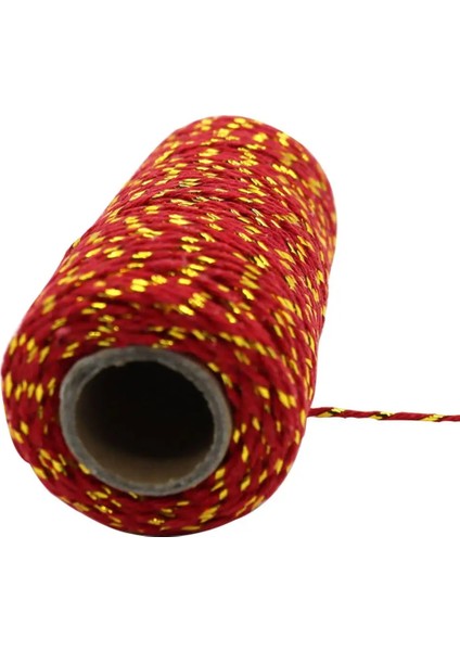 D 80 Metre Stili 100 Metreroll Iki Renk Pamuklu Fırıncı Sicim Halat Kordon Noel Düğün Dekorasyon Hediye Paketleme Dize Dıy Hediye El Sanatları Wrap (Yurt Dışından)