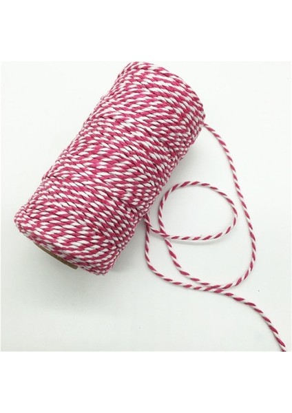 Gül-Beyaz Tarzı 100MROLL Renkli Dıy 2ply Fırıncılar Pembe Dize Pamuk Kordonlar Ev Dekorasyonu Için Halat El Yapımı Noel Hediyesi Ambalaj Zanaat Projeleri (Yurt Dışından)