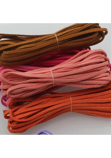 No.3 Tarzı 5 Metre Dıy Deri Halat Şeker Renk Düz Faux Süet Deri Halat Bilezik Kolye El Yapımı Malzeme 3mm Kalınlık (Yurt Dışından)