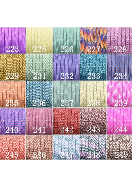 NO.248 Stili Ft Aracord Paraşüt Kordon Ipi Mil Spec Tip Iıı Tırmanma Kamp Tokaları Bilezik Için 7 Strand Çekirdek (Yurt Dışından)