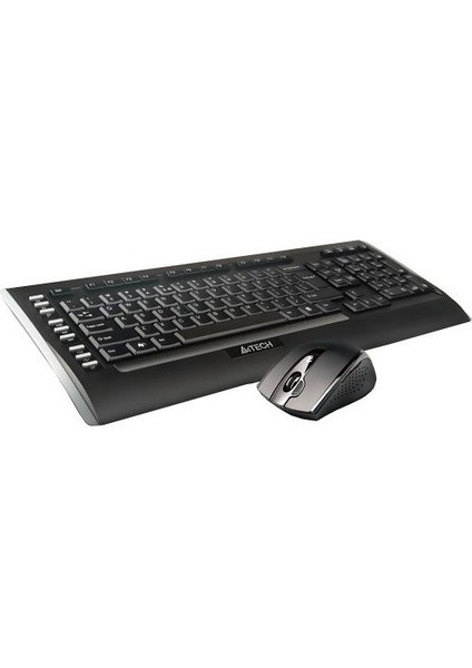 A4 Tech 9300F Kablosuz Q Trk V-Track Mouse Siyah Multimedya Klavye - Mouse Set