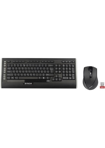 A4 Tech 9300F Kablosuz Q Trk V-Track Mouse Siyah Multimedya Klavye - Mouse Set