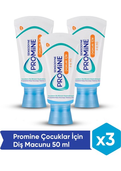 Promine Çocuk Diş Macunu 50ml X 3 Adet