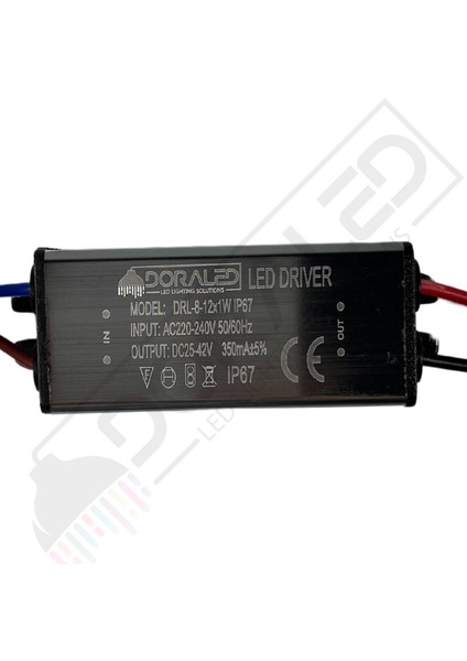 8-12X1W 350Ma 25-42V Power Led Driver IP67 Power Led Sürücü