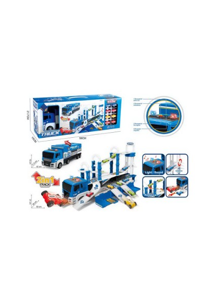 Ctoys 660-S17 Işıklı Müzikli Taşıyıcı Polis Tır Oyuncak