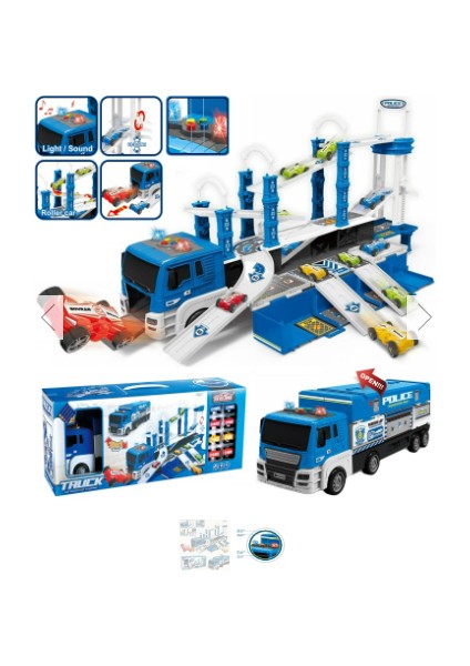 Ctoys 660-S17 Işıklı Müzikli Taşıyıcı Polis Tır Oyuncak