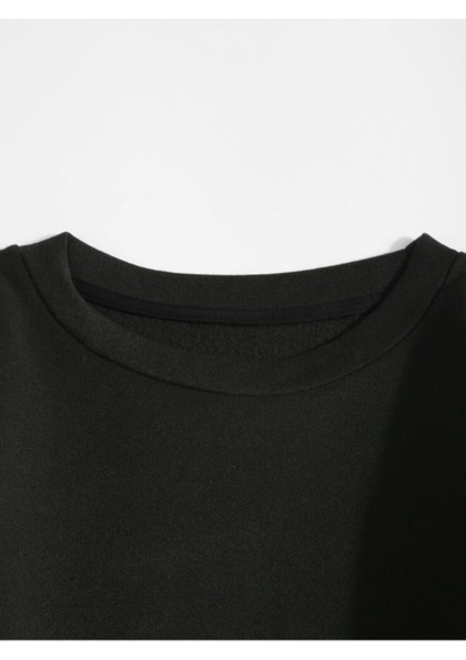 Kadın Basic 0 Sıfır Yaka Baskısız Düz Oversize Salaş Bol Kesim Polar Sweatshirt fiyatları
