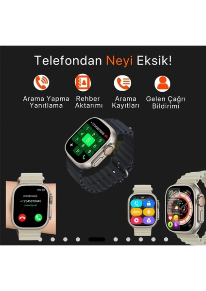 Watch 8 Ultra 45MM 2.05 Inch Hd Ekran Ios ve Android Uyumlu Akıllı Saat Kordon Hediyeli