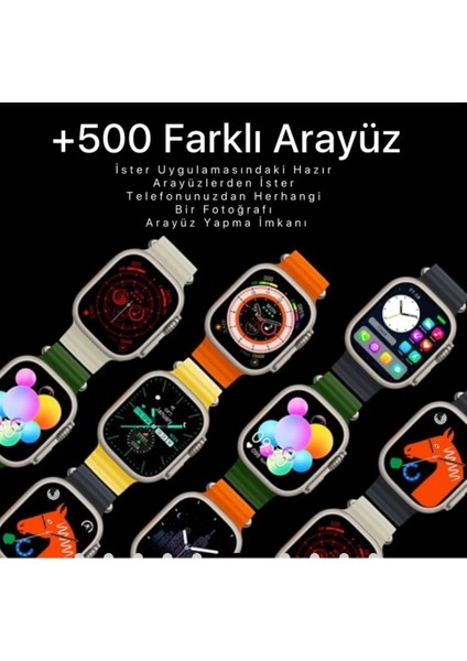 Watch 8 Ultra 45MM 2.05 Inch Hd Ekran Ios ve Android Uyumlu Akıllı Saat Kordon Hediyeli