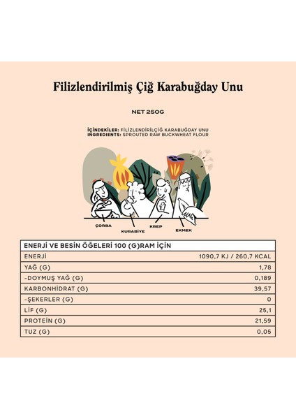 The Good Wild Glütensiz Filizlendirilmiş Çiğ Karabuğday Unu 300 gr