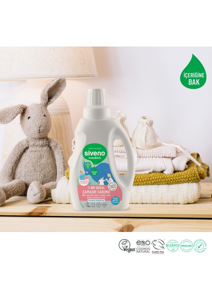 %100 Doğal Çamaşır Sabunu & Bebek Çamaşır Sabunu Kendinden Yumuşatıcılı Bitkisel Deterjan Konsantre Vegan 750 ml Set