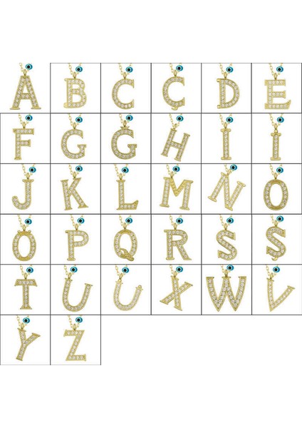 Gümüş Nazar Gold E Harfi Kadın Kolye fiyatları