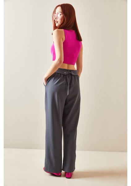 Füme Arka Kemeri Detaylı Palazzo Pantolon 5YXK5-48171-33