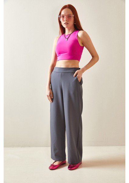 Füme Arka Kemeri Detaylı Palazzo Pantolon 5YXK5-48171-33 fırsatları