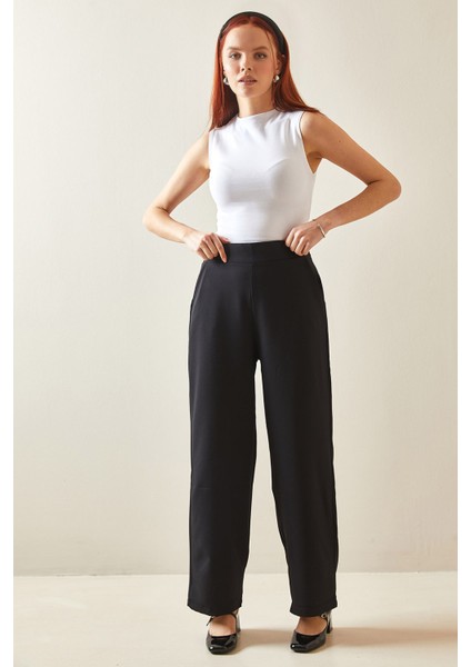 Siyah Arka Kemeri Detaylı Palazzo Pantolon 5YXK5-48171-02 fiyatları