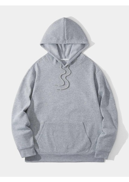 Unisex Basic Kapüşonlu Cepli Sweatshirt