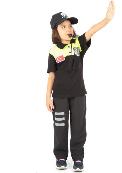 Şahin Motorize Trafik Polis Çocuk Kıyafeti Kısa Kol