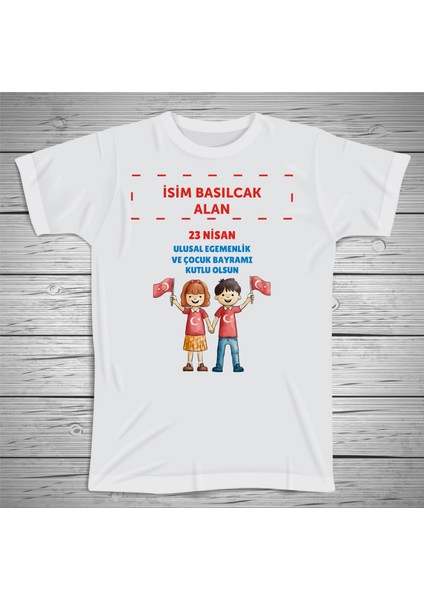 Kişiye Özel Isim Basılabilir 23 Nisan Tshirt,micro Polyester Terletmez Kumaş