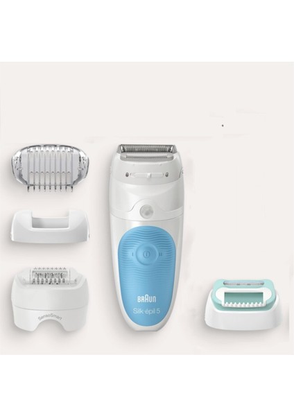 Silk-épil 5 5610 SensoSmart Kablosuz Islak & Kuru 4 Ek Parçalı 3'ü 1 Arada Epilatör