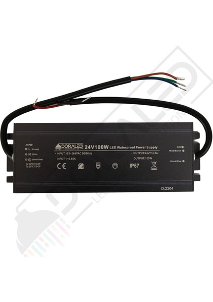 12 Volt 8,3 Amper IP67 Su Geçirmez Dış Cephe LED Adaptör 100 Watt