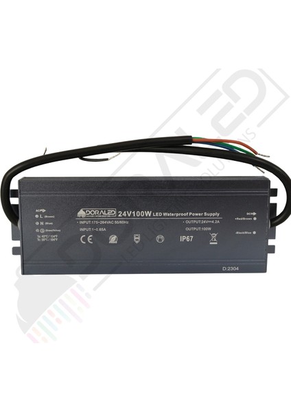 12 Volt 8,3 Amper IP67 Su Geçirmez Dış Cephe LED Adaptör 100 Watt