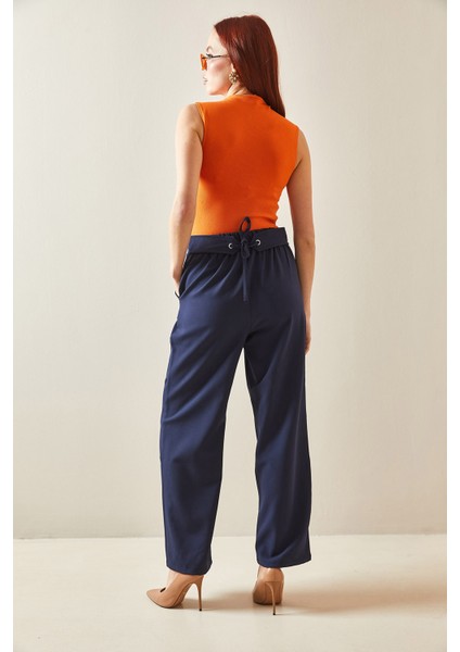 Lacivert Arka Kemeri Detaylı Palazzo Pantolon 5YXK5-48171-14 fiyatları