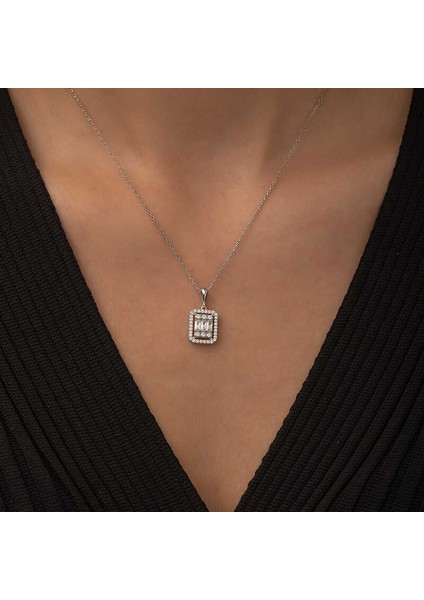 Gümüş Baget Taşlı Bayan Kolye fiyatları