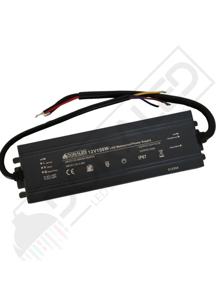 12 Volt 12,5 Amper IP67 Su Geçirmez Dış Cephe LED Adaptör 150 Watt