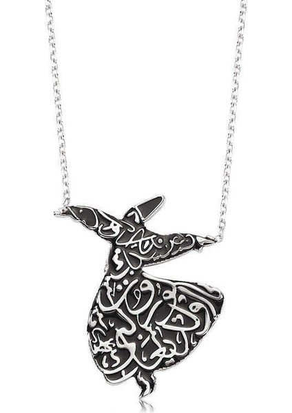 Gümüş Semazen Bayan Kolye