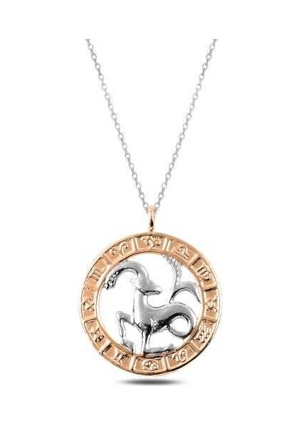 ​Gümüş Rose Oğlak Burcu Kolye