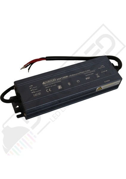24 Volt 6,3 Amper IP67 Su Geçirmez Dış Cephe LED Adaptör 150 Watt