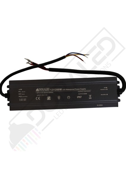 24 Volt 6,3 Amper IP67 Su Geçirmez Dış Cephe LED Adaptör 150 Watt