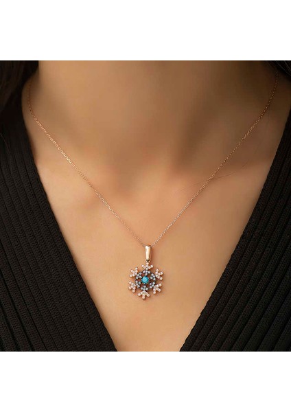 Gümüş Rose Kar Tanesi Bayan Kolye fiyatları