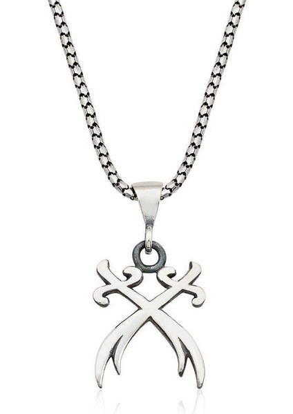 ​Gümüş İkili Zülfikar Kılıcı Kolye