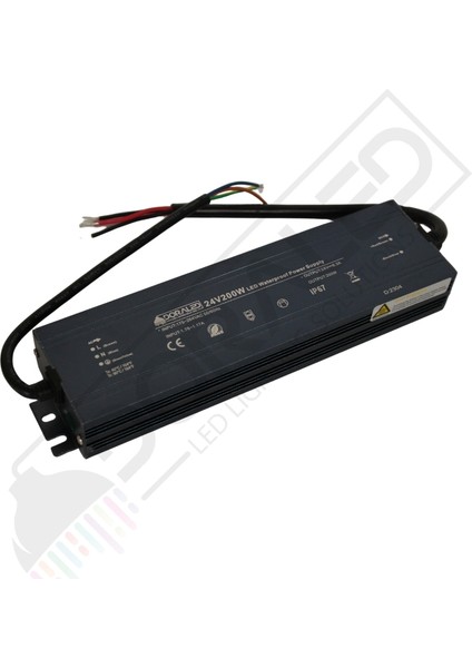 24 Volt 8,3 Amper IP67 Su Geçirmez Dış Cephe LED Adaptör 200 Watt