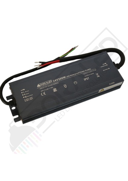 24 Volt 12,5 Amper IP67 Su Geçirmez Dış Cephe LED Adaptör 300 Watt