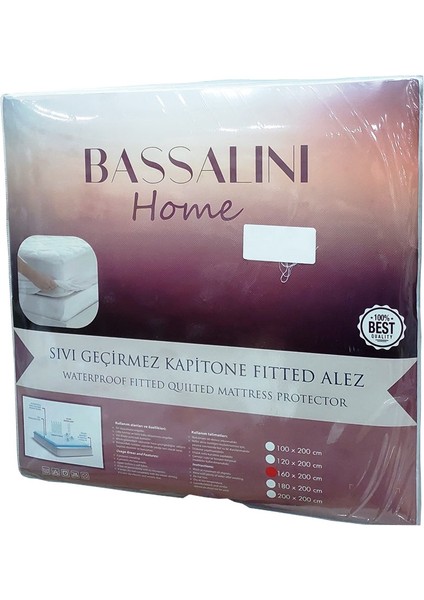 Bassalini Home Kapitoneli Fitted Sıvı Geçirmez Tek Kişilik Alez (100X200+30)