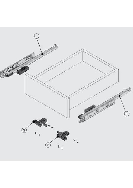 Push Open 500 mm Kısmi Açılım Ray