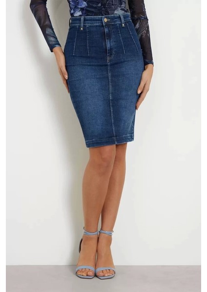 Kadın Britt Longuette Kot Etek modelleri