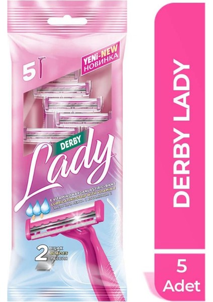 Lady 5'li Tıraş Bıçağı Seti Vitamin E İçeren Kayganlaştırıcı Bantlı Kadınlar İçin fiyatları