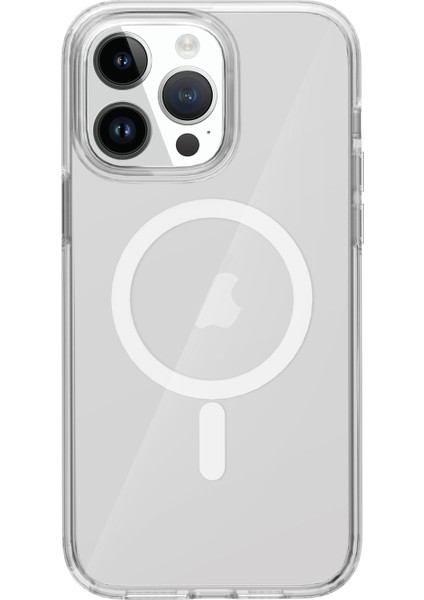 Apple iPhone 15 Pro Max Kılıf Embos Magsafeli Pc Kapak + Magsafe Özellikli Kartlıklı Kapak