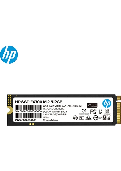 Hp FX700 8U2N3AA 512GB 6300MB/S - 3100MB/S Pcı-E Nvme M.2 2280 SSD