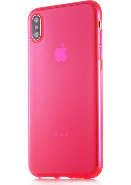 Apple iPhone Xs Max 6.5 - Uyumlu Mun Silikon-Pembe