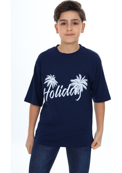 Angelos Girls Erkek Çocuk Holiday Baskılı T-Shirt 9-14 Yaş LX7099